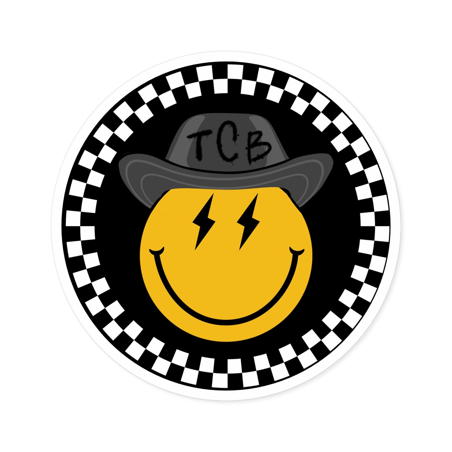 TCB- "Black Smiley" Sticker