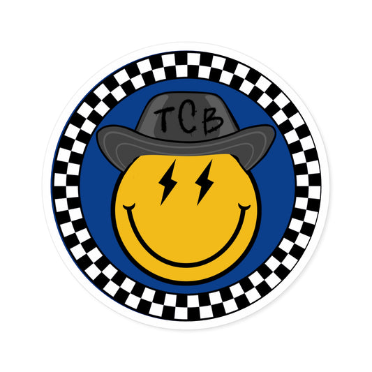 TCB- "Blue Smiley" Sticker